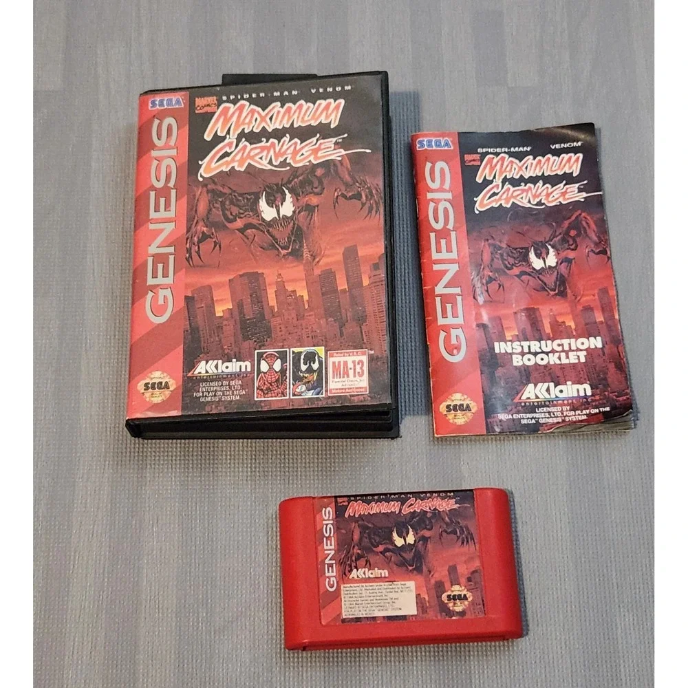 Spider-Man and Venom: Maximum Carnage (Sega Genesis, 1994) CIB READ